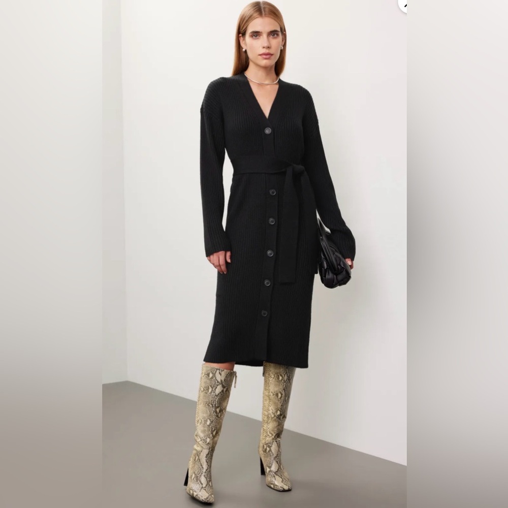 Marissa Webb Black Midi Cardigan or Dress Waist Tie XS
